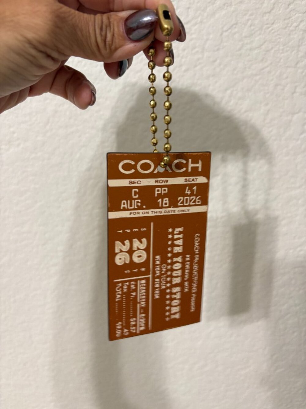 Coach Tabby In Chains Concert Ticket Bag Charm